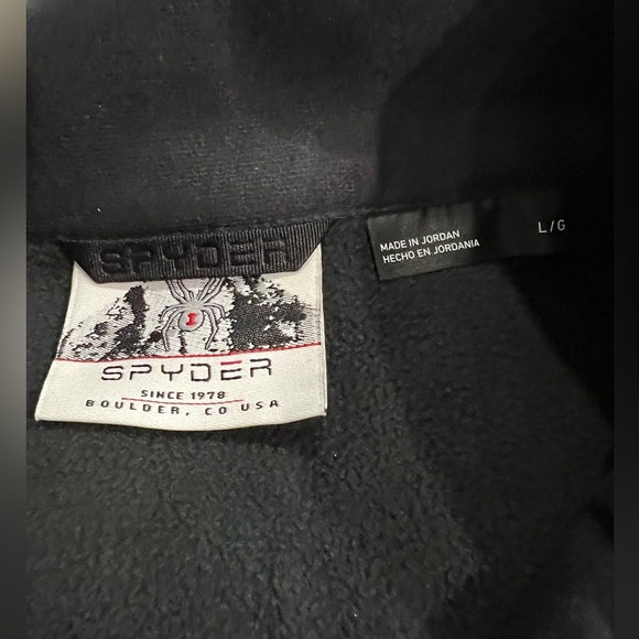 Spyder Mens 1/4 Zip Pullover Black Size Large New with Tags - Picture 6 of 8